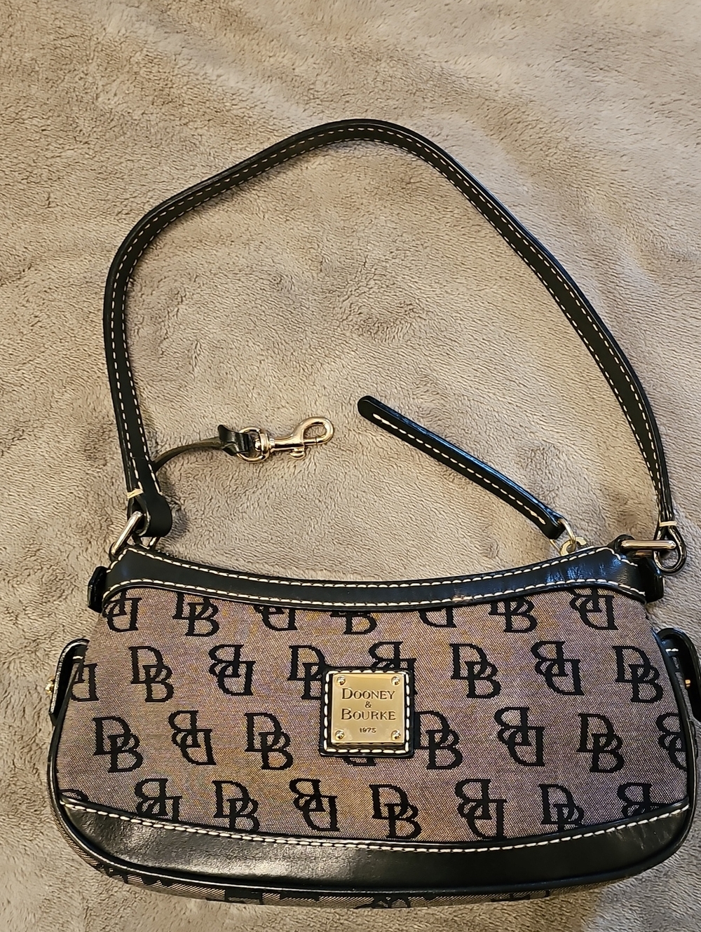 Dooney & Bourke Brown and Black Logo Mini Shoulder Bag